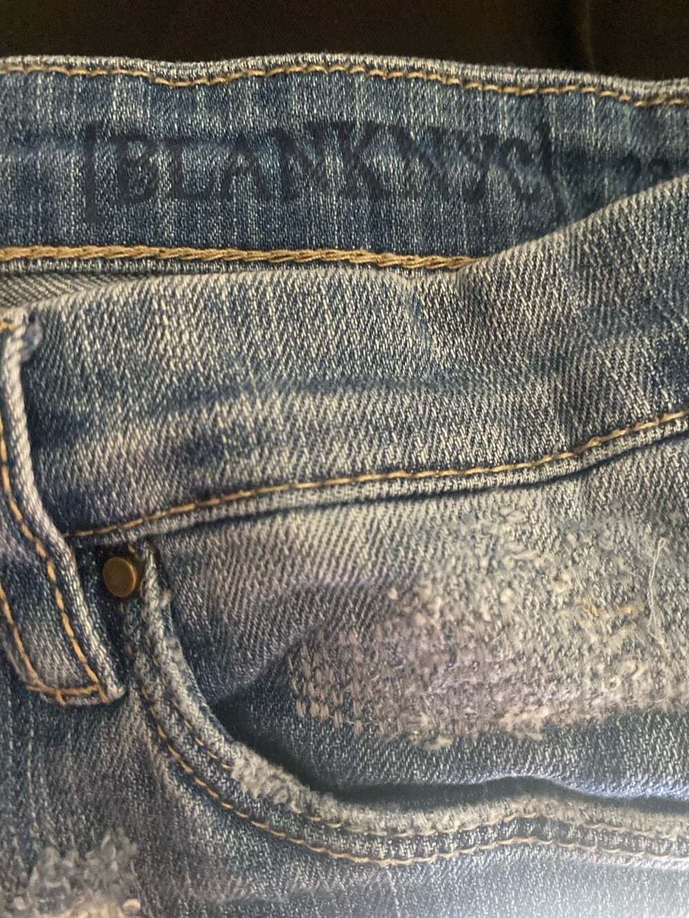 [BLANKNYC] Distressed Sashiko Boro Patched Jeans Size 28